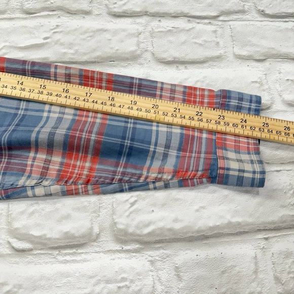 Orvis Shirt Mens Large Blue Buffalo Plaid Button Down Cotton Casual Long Sleeve - Picture 8 of 15